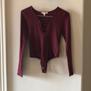 Express maroon body suit